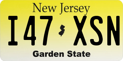 NJ license plate I47XSN