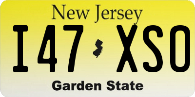 NJ license plate I47XSO