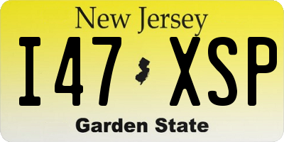 NJ license plate I47XSP