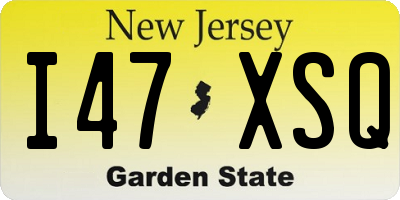 NJ license plate I47XSQ