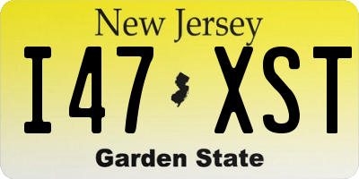 NJ license plate I47XST