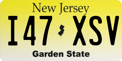 NJ license plate I47XSV