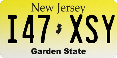 NJ license plate I47XSY