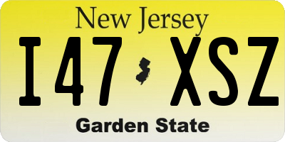 NJ license plate I47XSZ