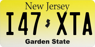 NJ license plate I47XTA