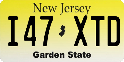 NJ license plate I47XTD