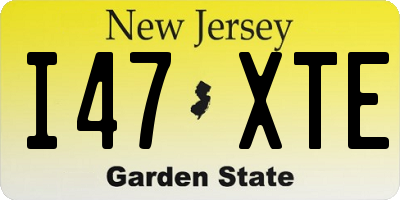 NJ license plate I47XTE