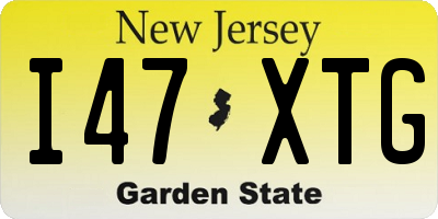 NJ license plate I47XTG