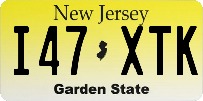 NJ license plate I47XTK