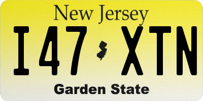 NJ license plate I47XTN