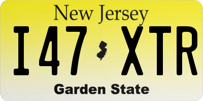 NJ license plate I47XTR