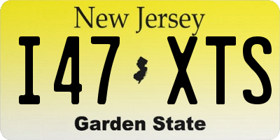 NJ license plate I47XTS