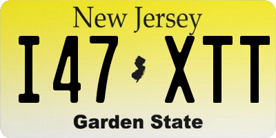 NJ license plate I47XTT