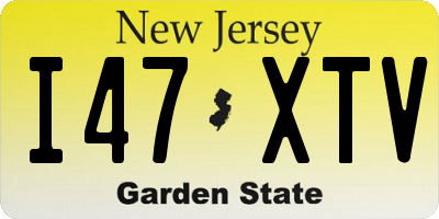 NJ license plate I47XTV