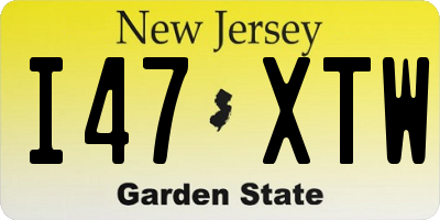 NJ license plate I47XTW