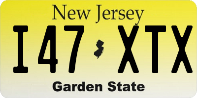 NJ license plate I47XTX