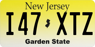 NJ license plate I47XTZ