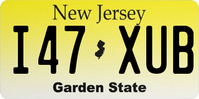 NJ license plate I47XUB