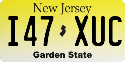 NJ license plate I47XUC