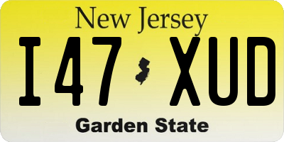 NJ license plate I47XUD