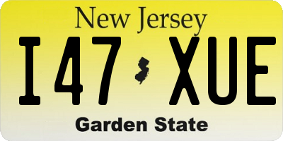 NJ license plate I47XUE