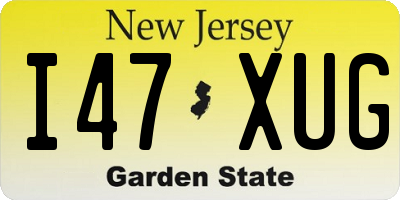 NJ license plate I47XUG