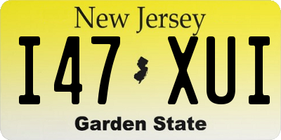 NJ license plate I47XUI