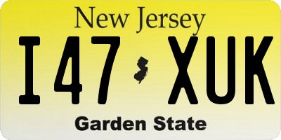 NJ license plate I47XUK