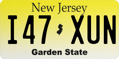 NJ license plate I47XUN