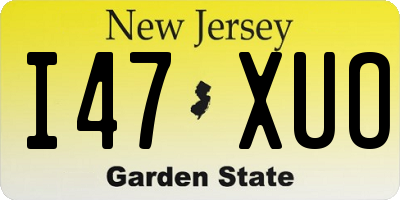 NJ license plate I47XUO
