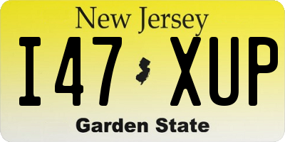 NJ license plate I47XUP