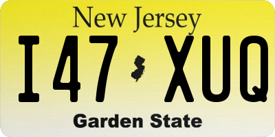 NJ license plate I47XUQ