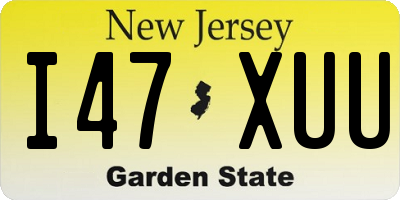 NJ license plate I47XUU