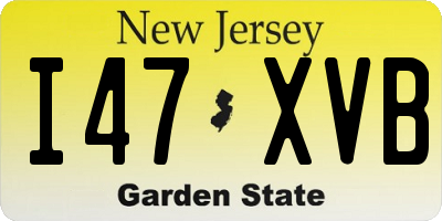 NJ license plate I47XVB