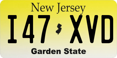 NJ license plate I47XVD