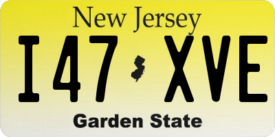 NJ license plate I47XVE