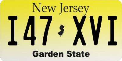 NJ license plate I47XVI