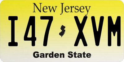 NJ license plate I47XVM