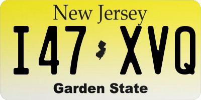 NJ license plate I47XVQ
