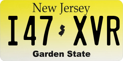 NJ license plate I47XVR