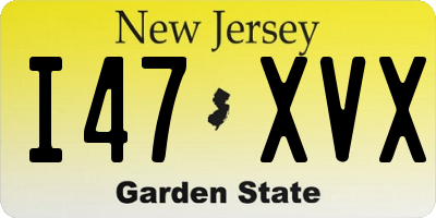 NJ license plate I47XVX