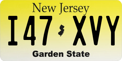 NJ license plate I47XVY