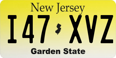 NJ license plate I47XVZ
