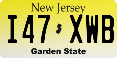 NJ license plate I47XWB