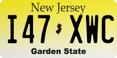 NJ license plate I47XWC