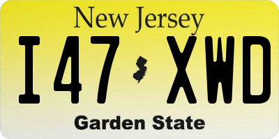 NJ license plate I47XWD