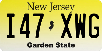 NJ license plate I47XWG