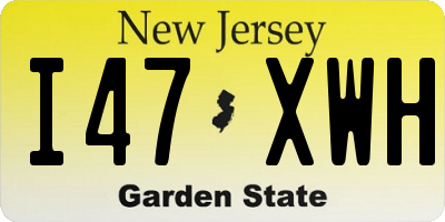 NJ license plate I47XWH
