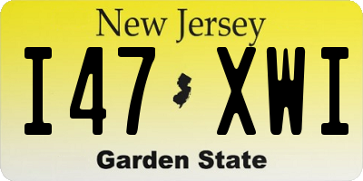 NJ license plate I47XWI