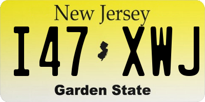 NJ license plate I47XWJ
